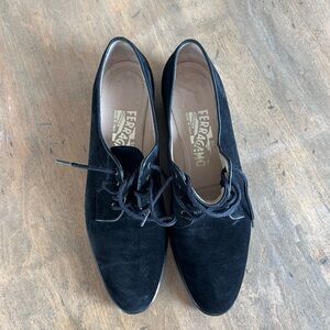 Salvatore Ferragamo Women's Black Suede Loafers